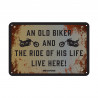 Plaque Métallqiue Garage: THE RIDE OF HIS LIFE LIVE HERE OXFORD
