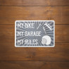 Plaque Métallqiue Garage: MY RULES OXFORD