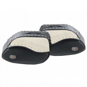 Sacoches Buffalo Big 27L C-Bow cuir Ivory (la paire) image 1