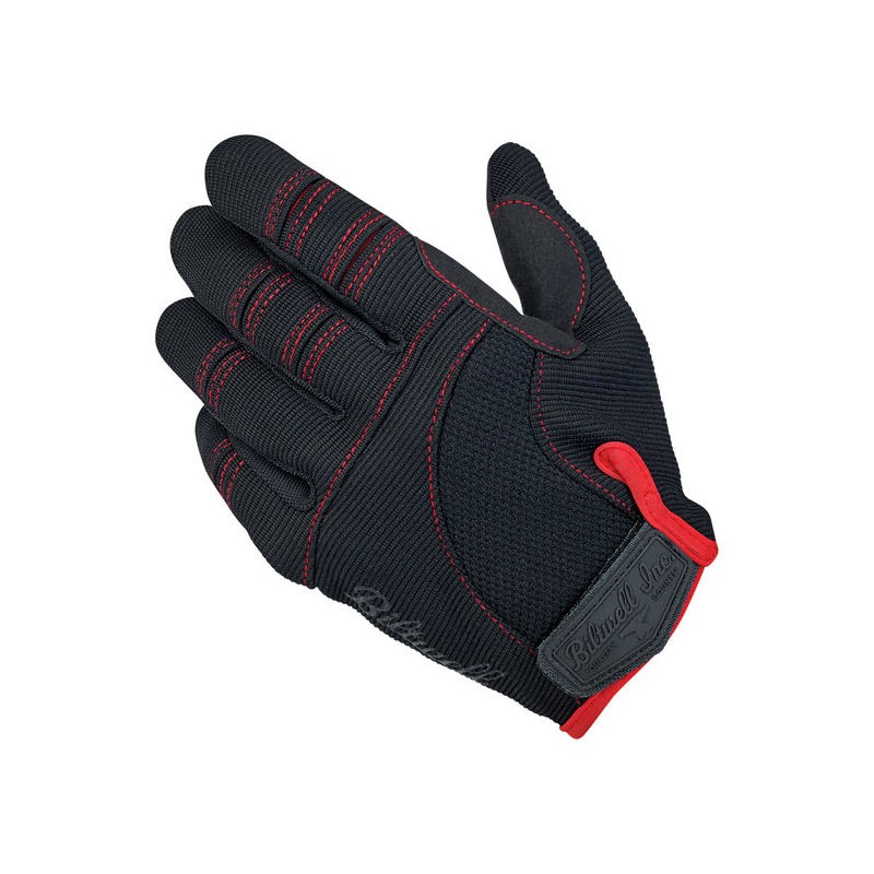 Gants moto Biltwell vintage noir/rouge image 1