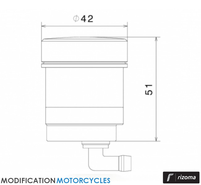 Réservoir de fluides moto Pure type CT145 par Rizoma
